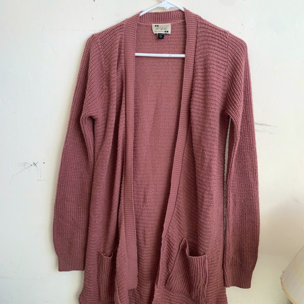 Say What? Light pink cardigan